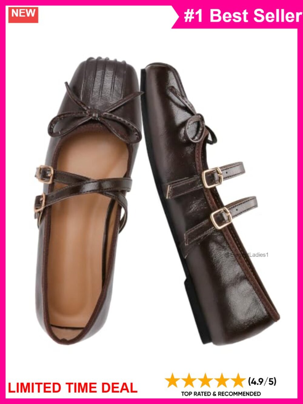 Faux Leather Mary Jane Flats Square Toe Bow Criss Cross Ballet Shoes